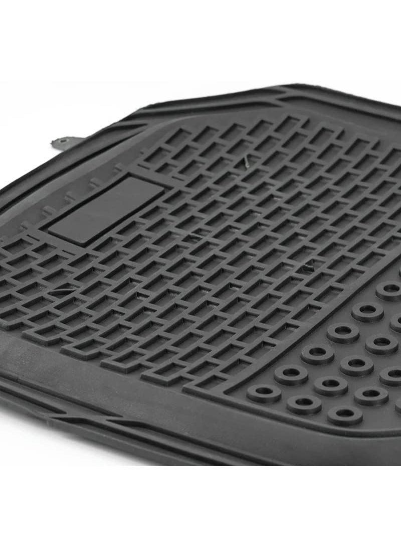 HERIOS Universal Heavy Duty Rubber Car Floor Mats, Black, All Weather Protection, Trim-to-Fit Design, 4 Piece Set for Cars, SUVs, and Trucks, car mat, car floor mat, car accessories - Image 4